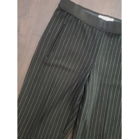 Bailey 44 Black Pinstripe Pants Cropped Ankle Pull On Sz Small Career Business - Picture 2 of 11